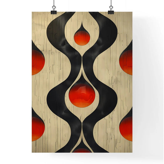 Vibrant retro art pattern: Organic shapes in black and red Poster