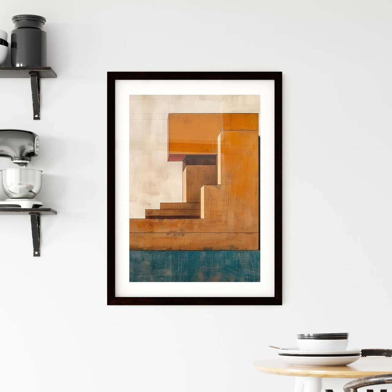 Minimalist Golden Ratio Staircase Artwork | Gradient Abstract Painting | Geometric Modern Home Decor Custom Print