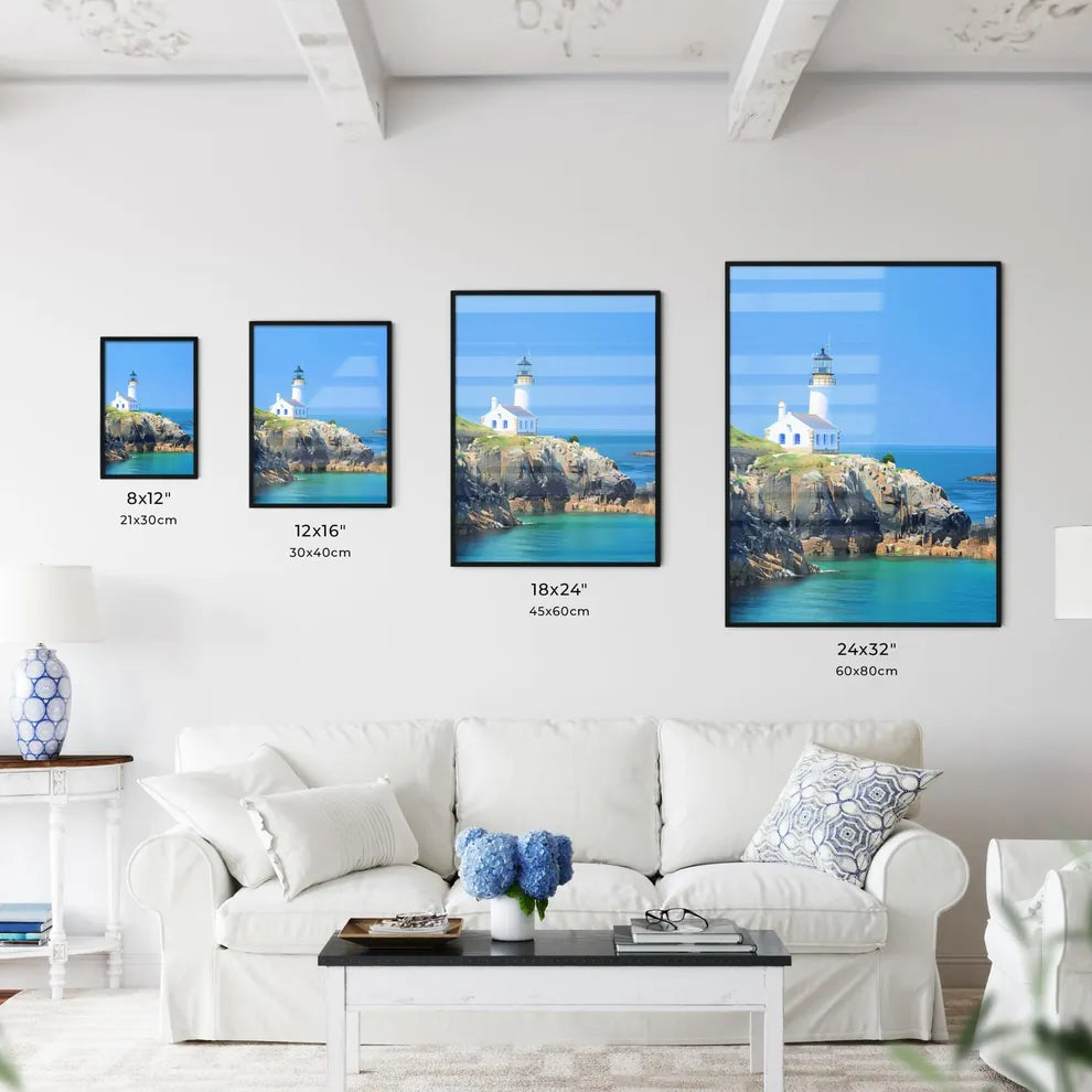 Panoramic Fine Art Lighthouse Beach House French Coast Loutre Island Blue Sky France Size Chart