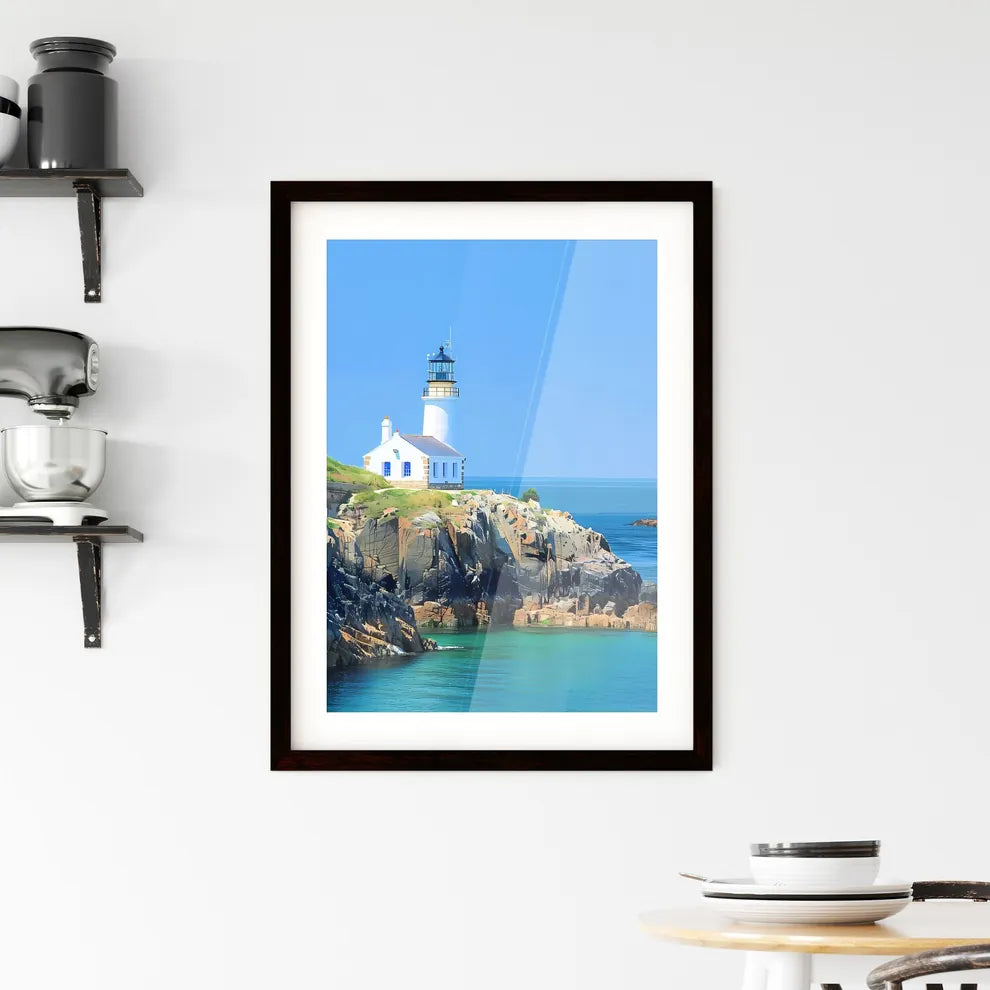 Panoramic Fine Art Lighthouse Beach House French Coast Loutre Island Blue Sky France Custom Print