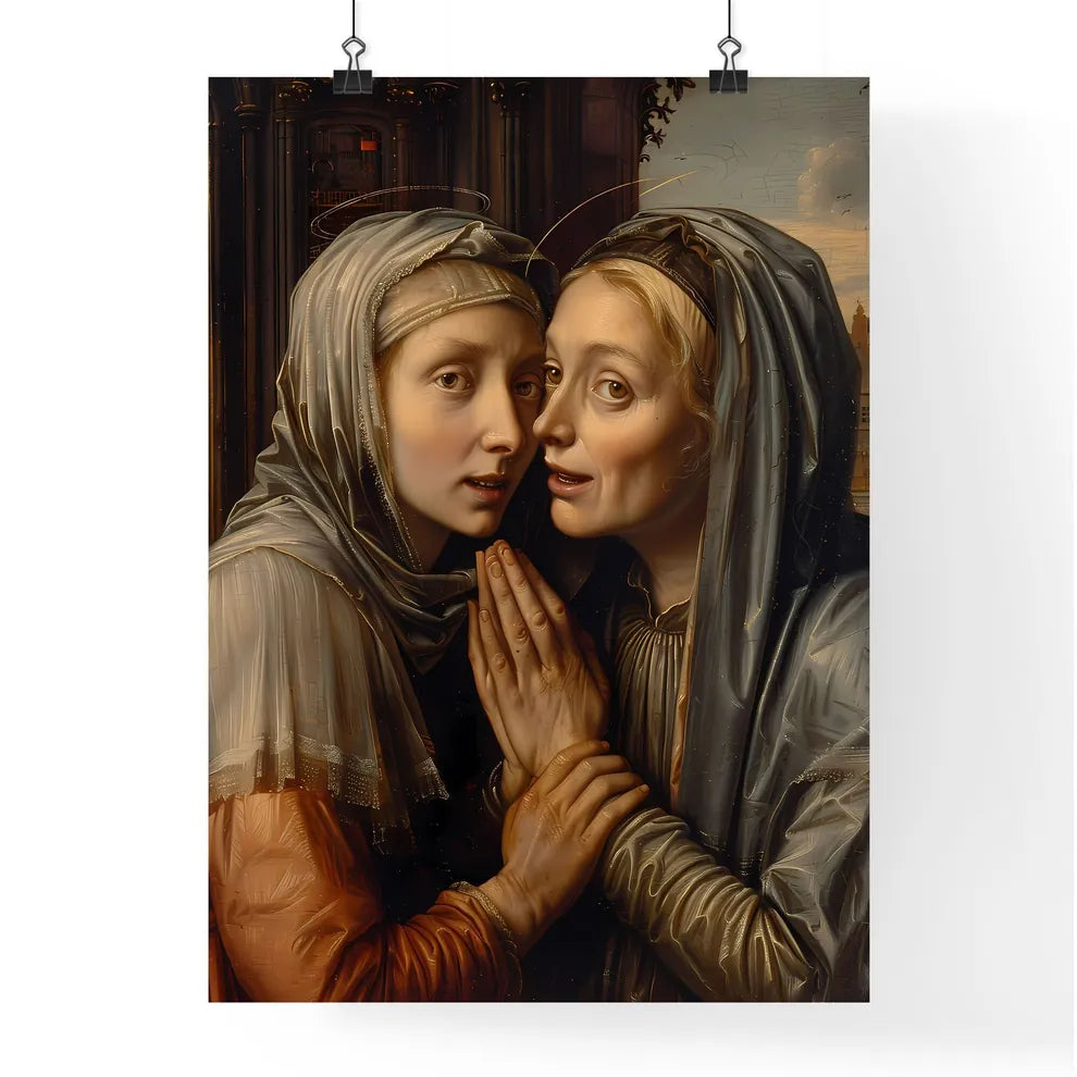 Medieval nun in museum paints an ecstatic wh Poster