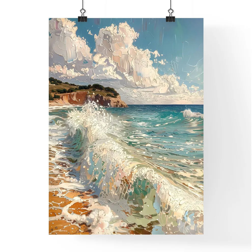 Pointillist Mediterranean Seascape Poster