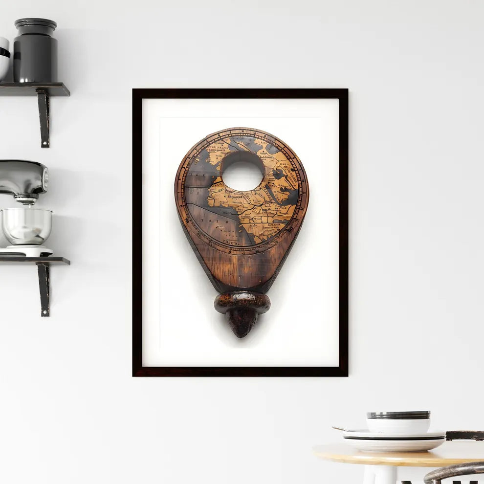 Intricate Medieval Map Marker Painting - Vib Framed Print