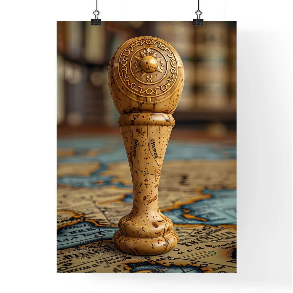Medieval Map Marker Art - A Wooden Stamp on  Poster