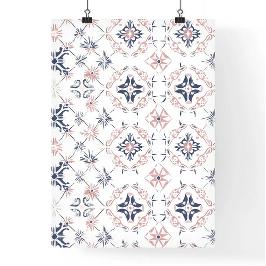Minimalist Folk Art Mosaic Watercolor Illust Poster