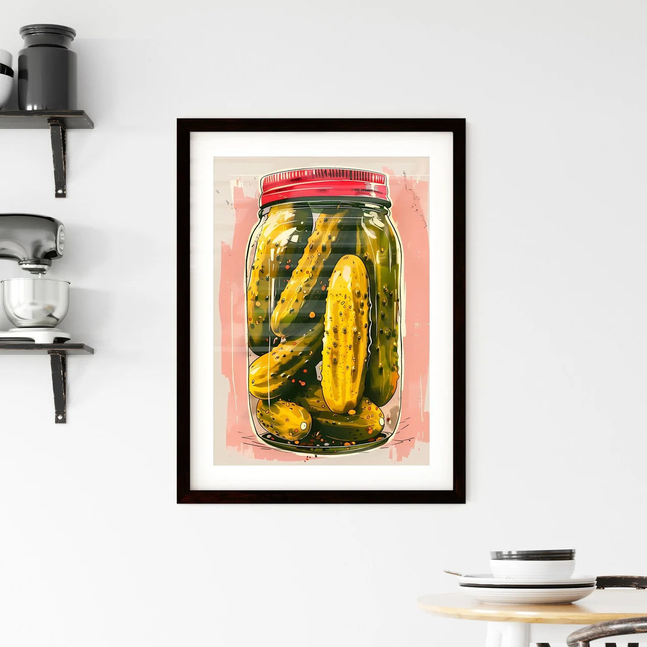 Vibrant Pink Digital Painting of Jar of Pick Framed Print