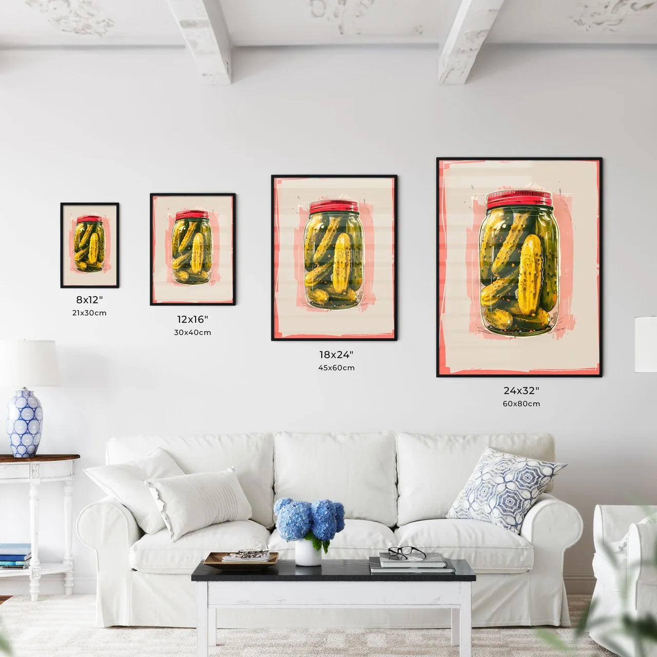 Vibrant Art Painting of a Jar of Pickles - Kitchen Hangings