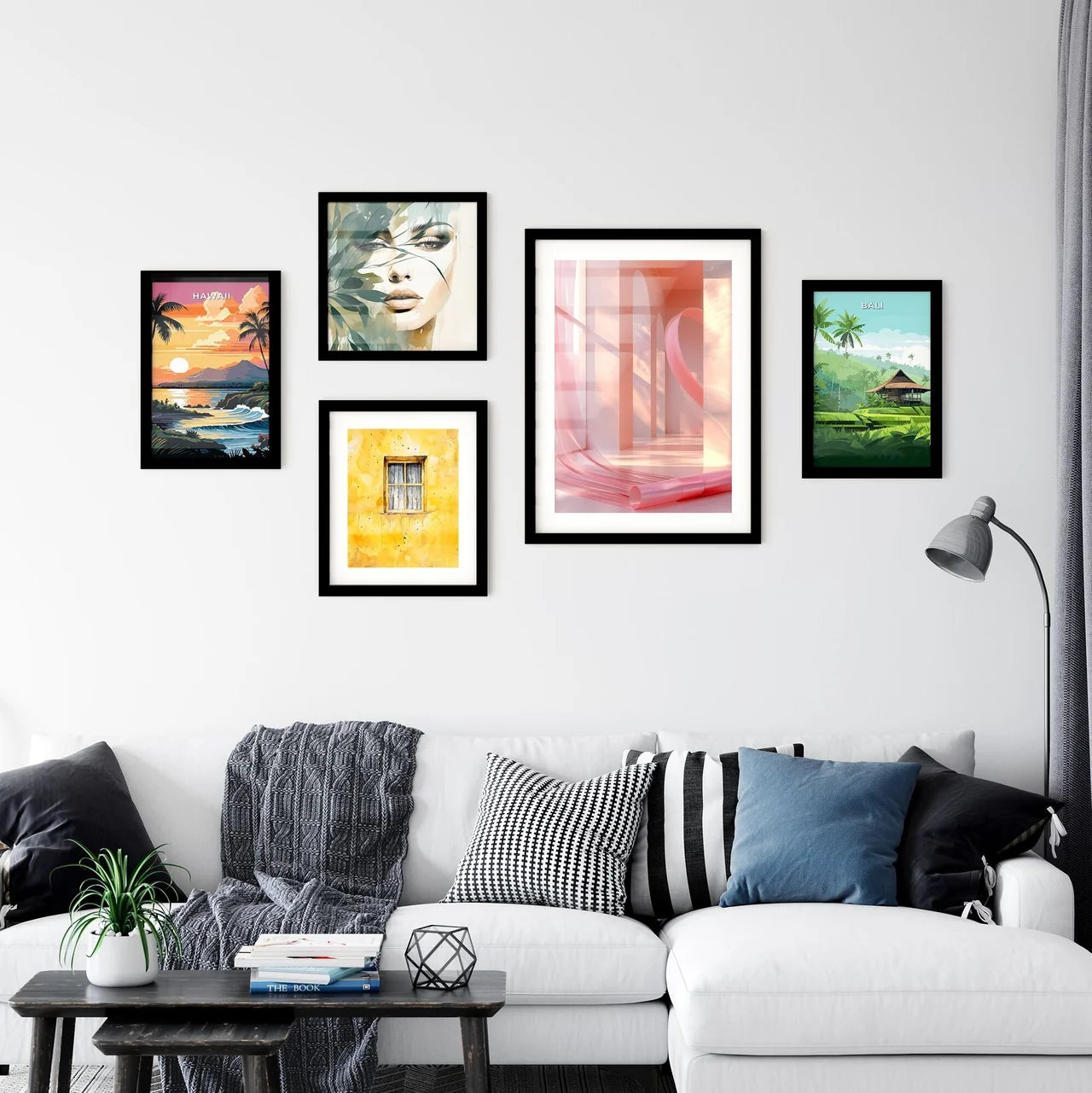 Pink Ribbon on Abstract Canvas Wall Art