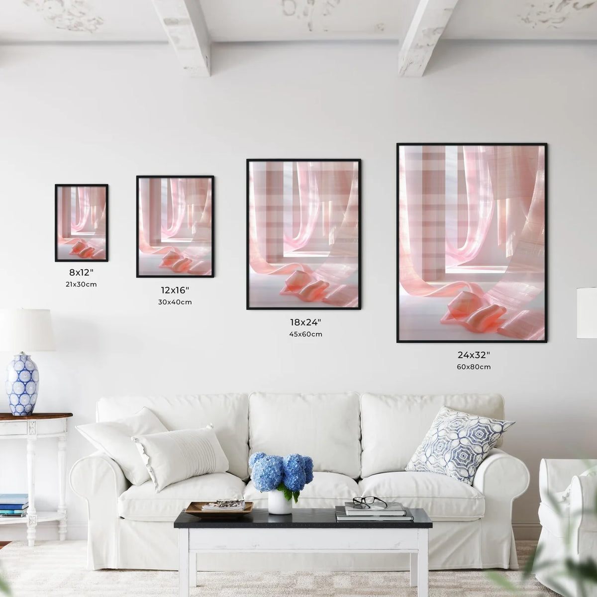 Abstract Art of Vibrant Pink Ribbon with Cur - Kitchen Hangings