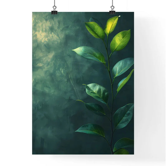 Vibrant Spring Greenery Painting on Negative Poster