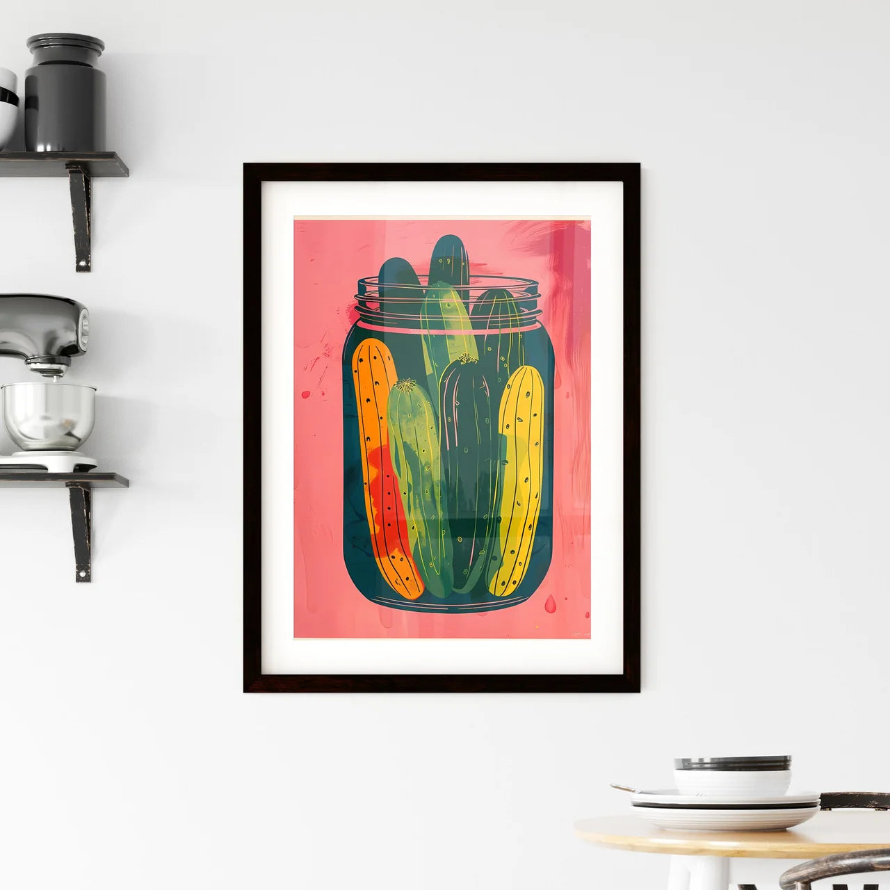 Playful Pickle Poster Framed Print