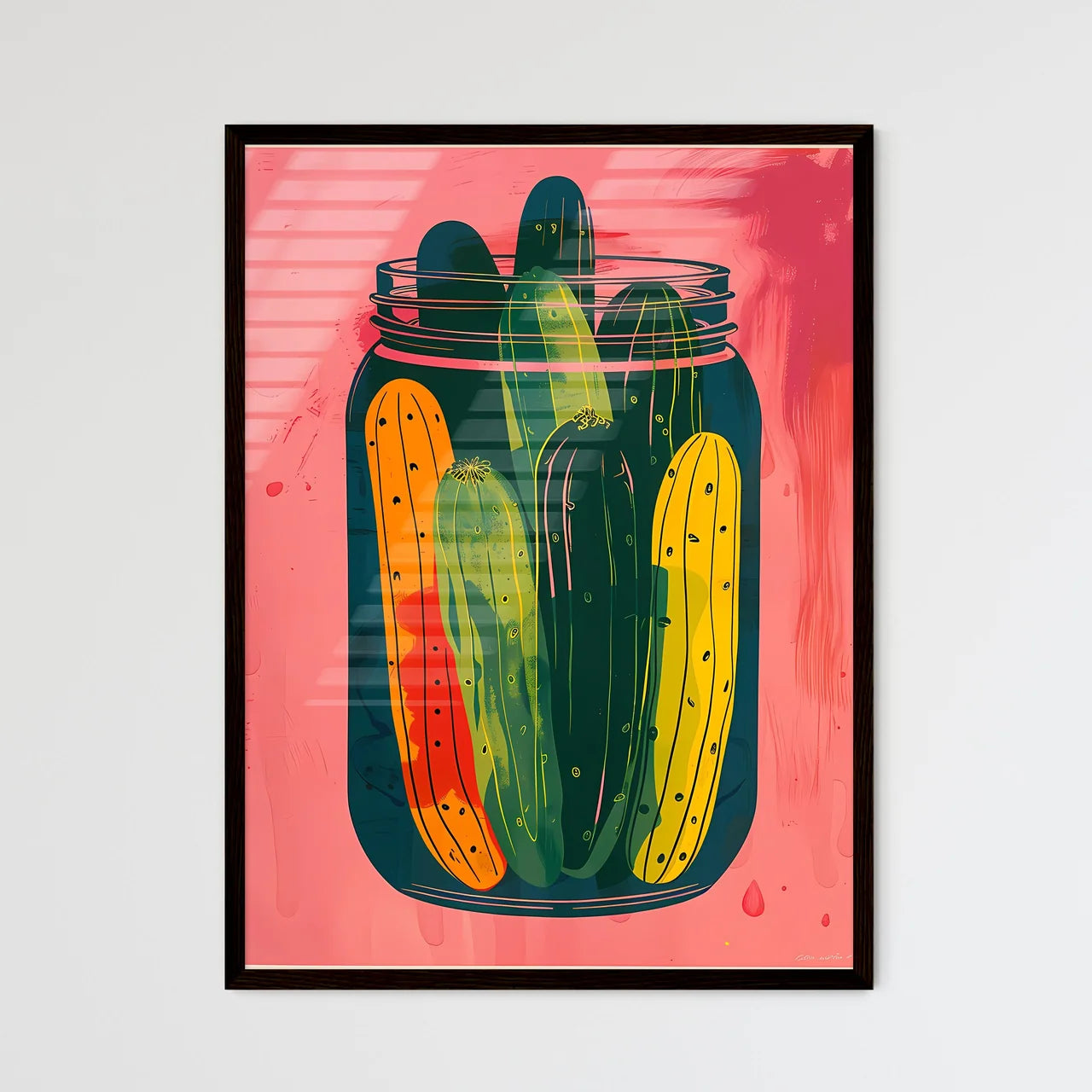 Playful Pickle Poster - Framed Art Print