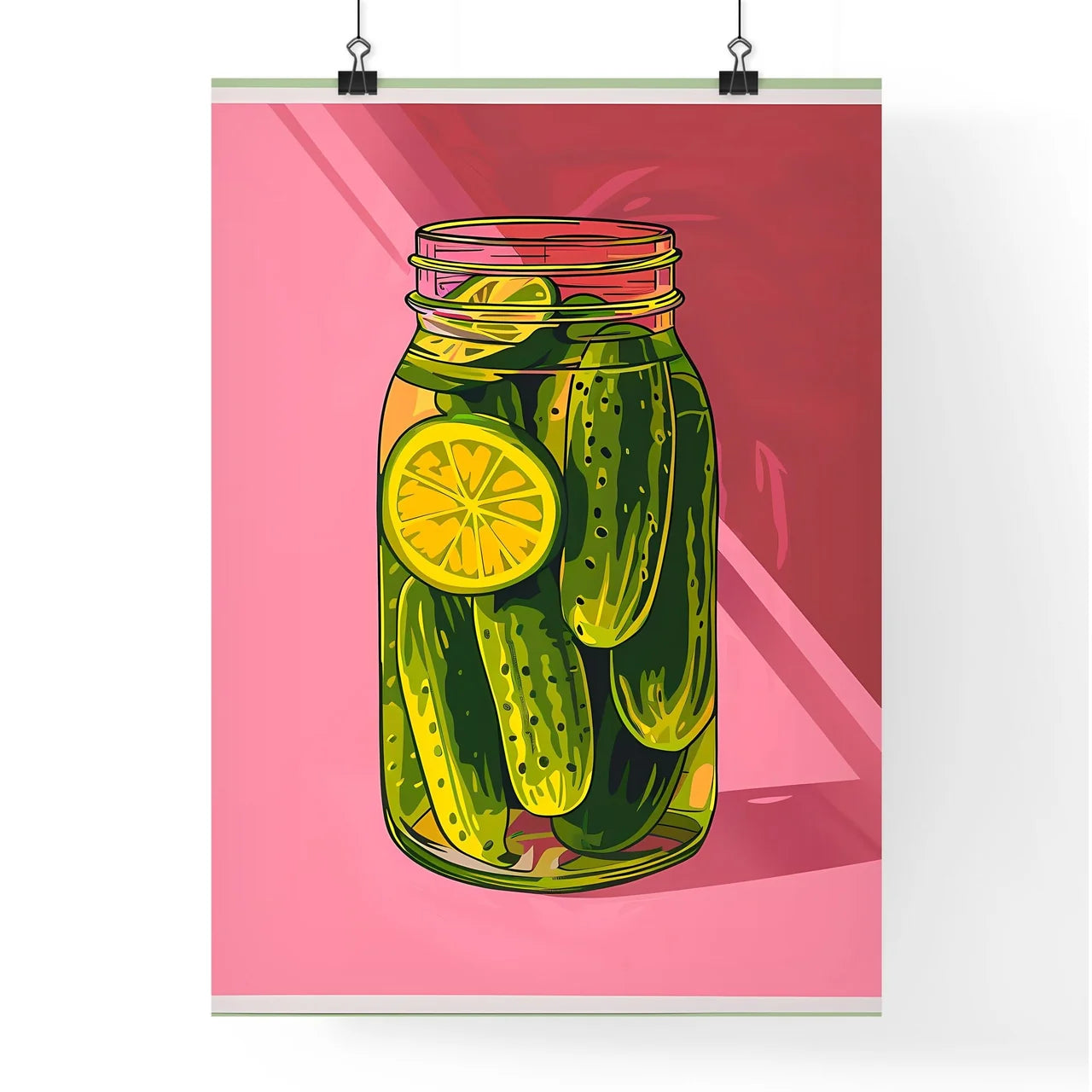 Vibrant Color Woodcut Print Poster