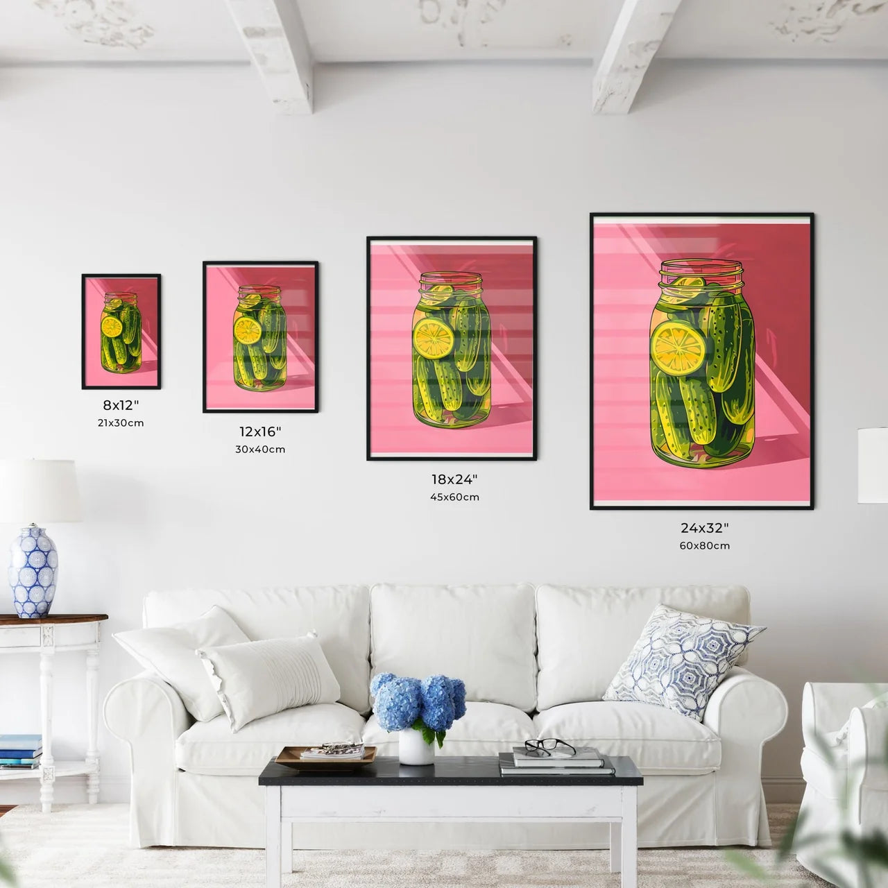 Vibrant Color Woodcut Print - Kitchen Hangings