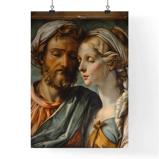 Renaissance Fresco Painting of Man and Woman Poster
