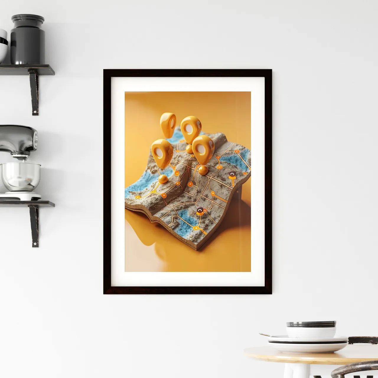 High-Quality 3D Emoji-Style Roadmap Art with Framed Print