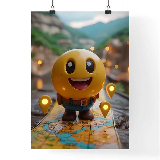 Playful 3D Map with Markers Poster