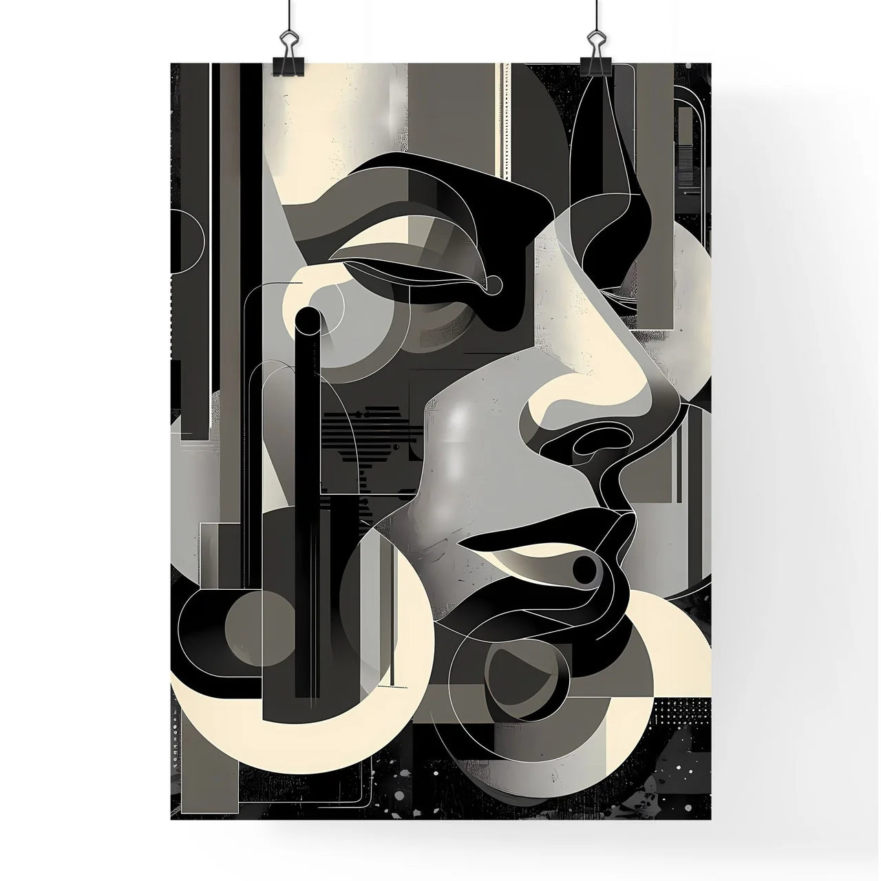 Minimalist Geometric Black and White Art | A Poster