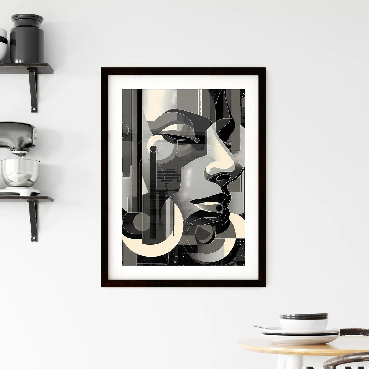 Minimalist Geometric Black and White Art | A Framed Print