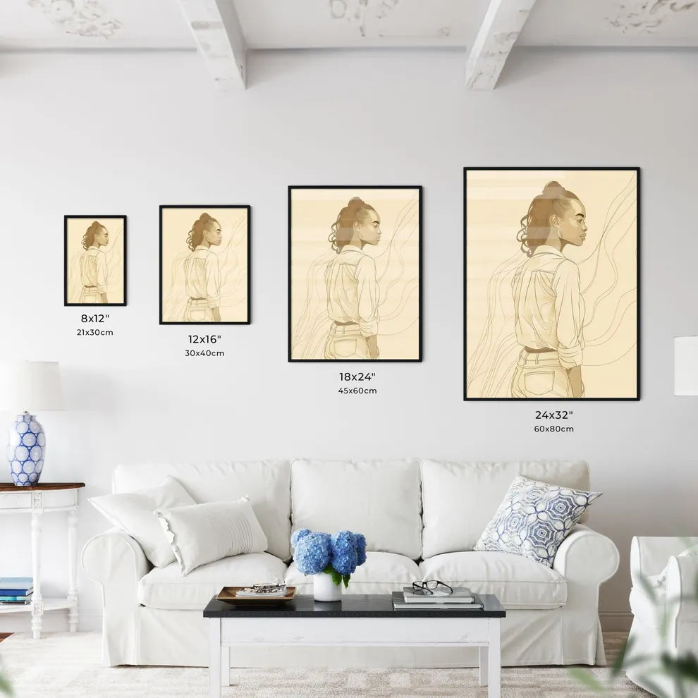 Bold Line Art of an African Woman's Graceful - Kitchen Hangings