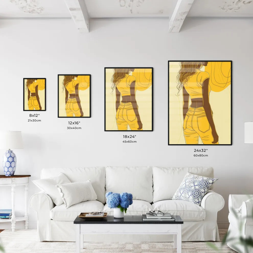 Vibrant African Woman Hips Line Drawing - Kitchen Hangings