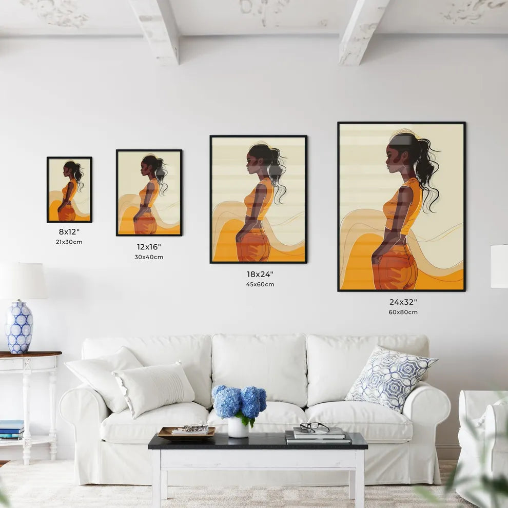 Vibrant Minimalist Line Drawing of an Africa - Kitchen Hangings