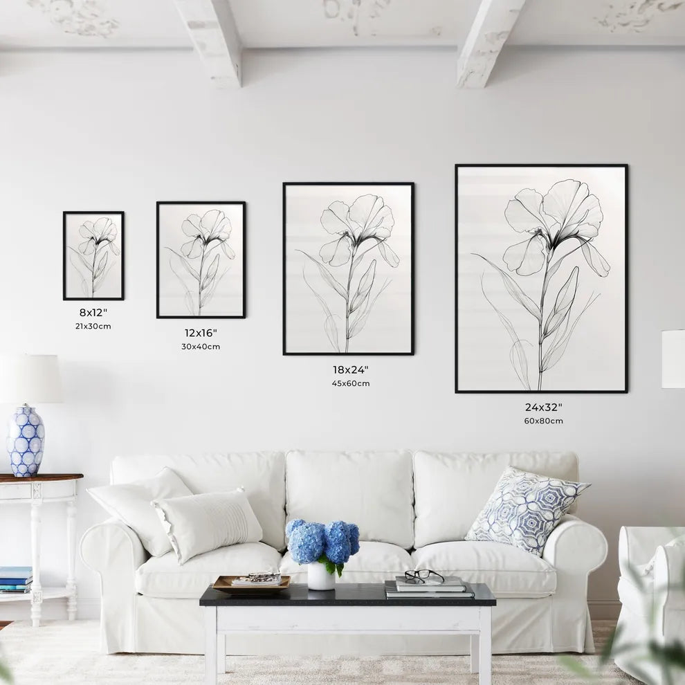 Single Line Orchid Flower Drawing - Kitchen Hangings