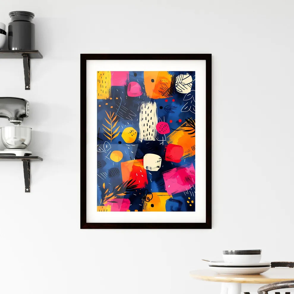 Colorful Seamless Abstract Doodle Pattern De Framed Print