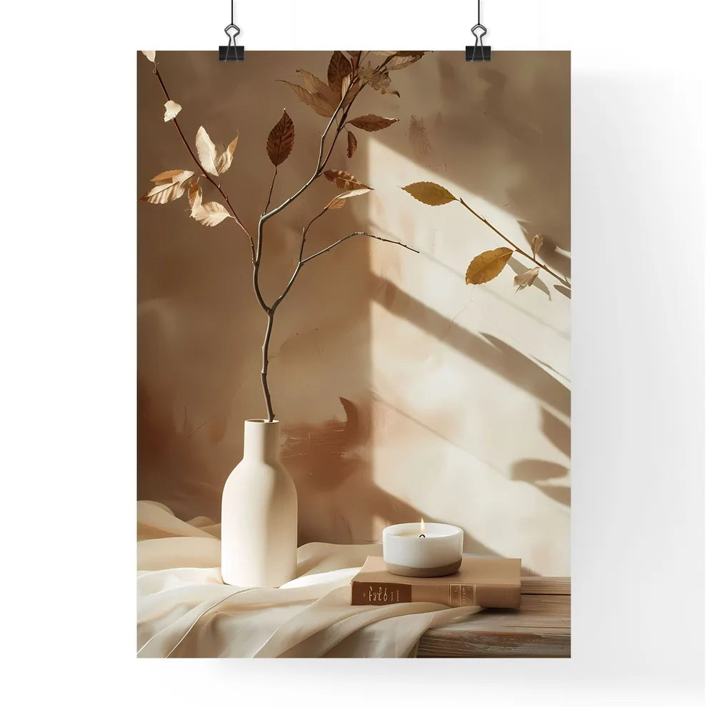 Abstract Still Life with Beige Vase Poster