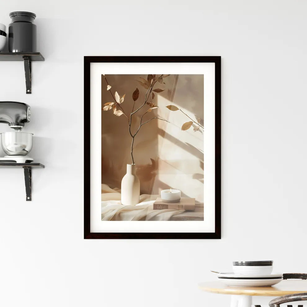 Abstract Still Life with Beige Vase Framed Print