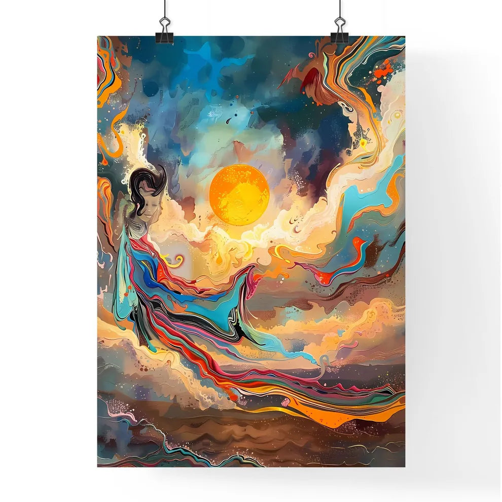 Vibrant Outsider Art Sunrise Poster