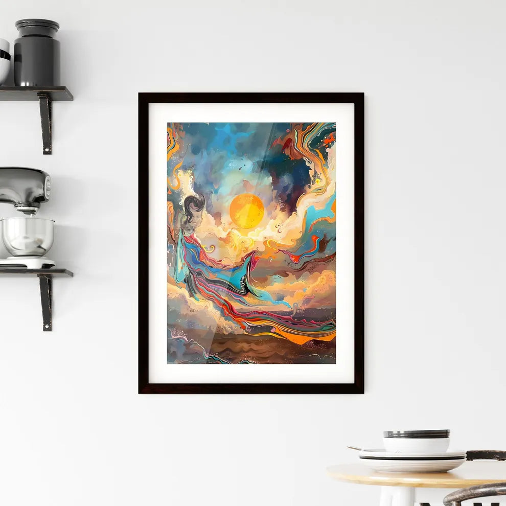 Vibrant Outsider Art Sunrise Framed Print