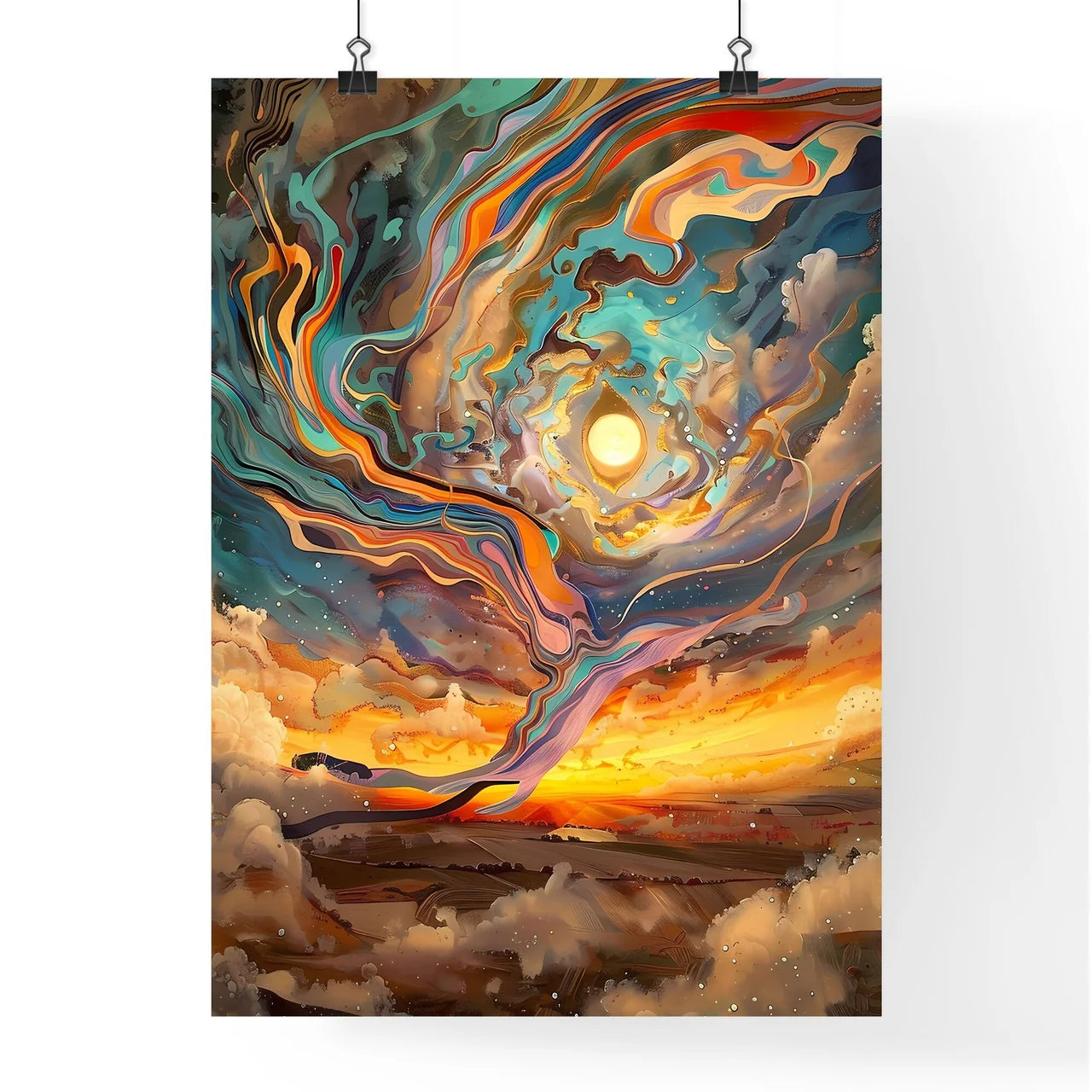 Unconventional Sunrise Painting Poster