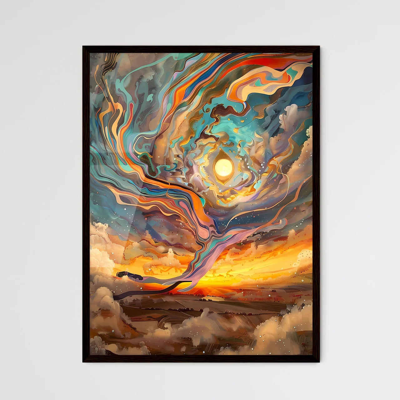 Unconventional Sunrise Painting - Framed Art Print