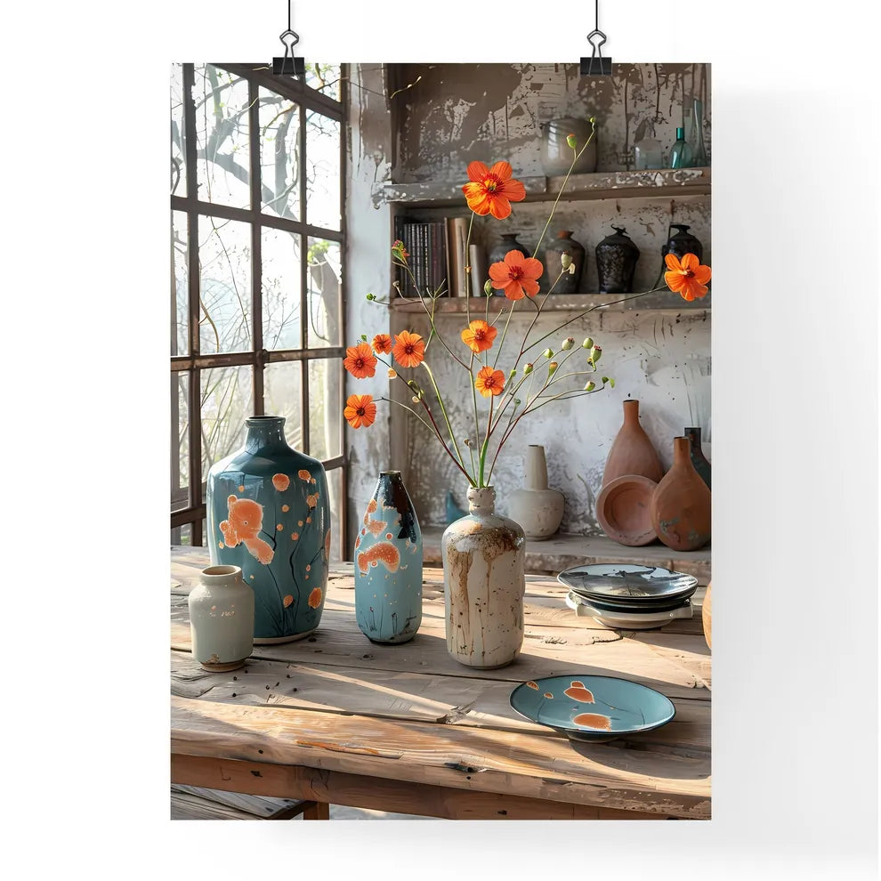 Abstract Oil Painting on Canvas Featuring Vi Poster