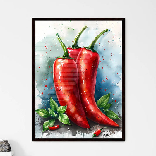Expressive Watercolor Painting of Red Chili  - Framed Art Print