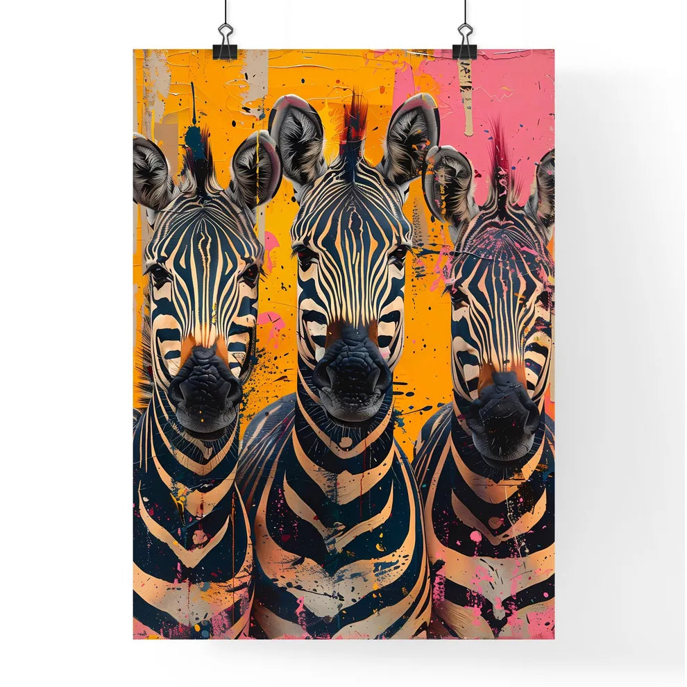 African Art Zebra Savannah Ab Poster