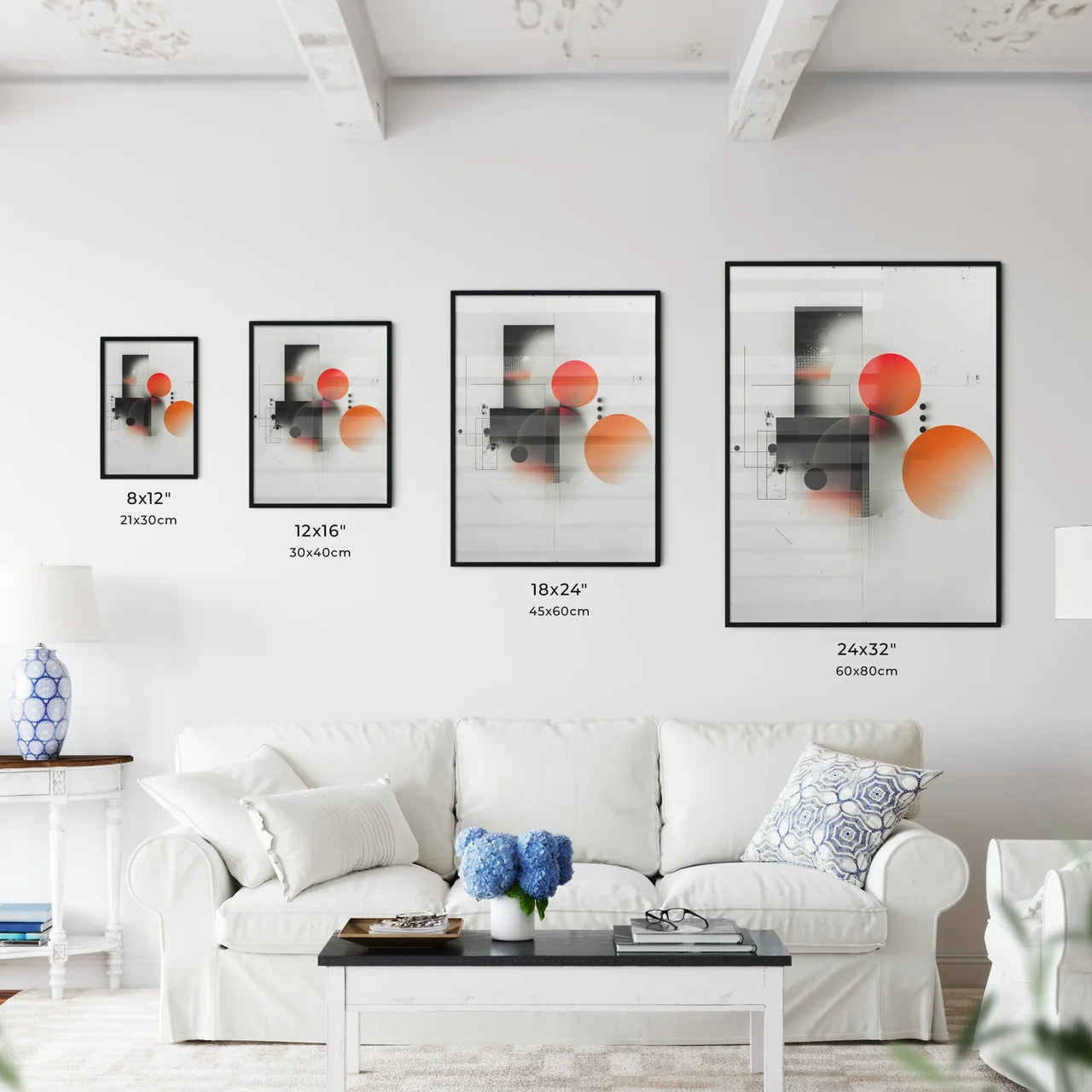 Abstract Geometric Art with AI - Kitchen Hangings