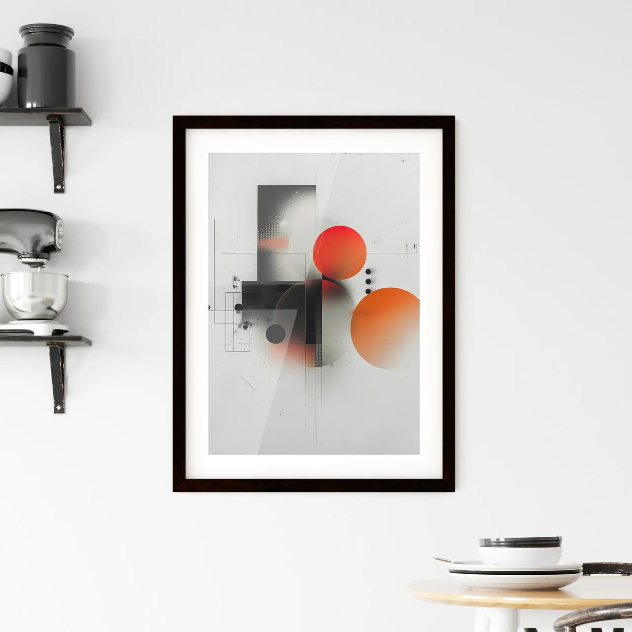 Abstract Geometric Art with AI Framed Print