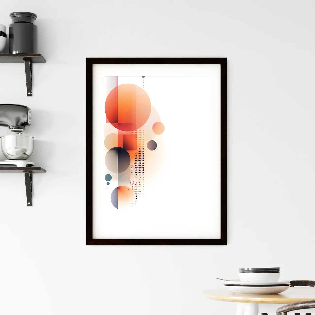 Vibrant Geometric Art with AI Framed Print