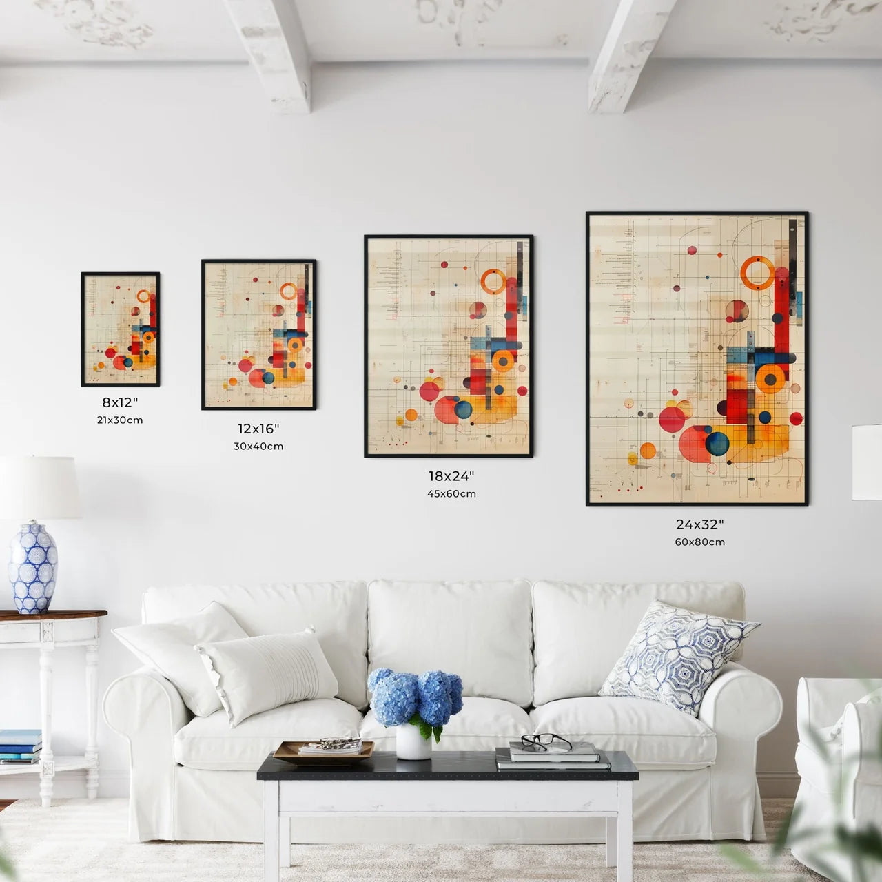 Vibrant Abstract Medical Art - Geometric Des - Kitchen Hangings