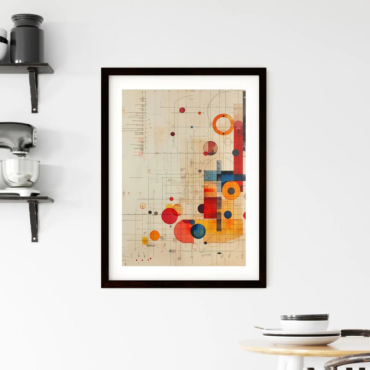 Vibrant Abstract Medical Art - Geometric Des Framed Print