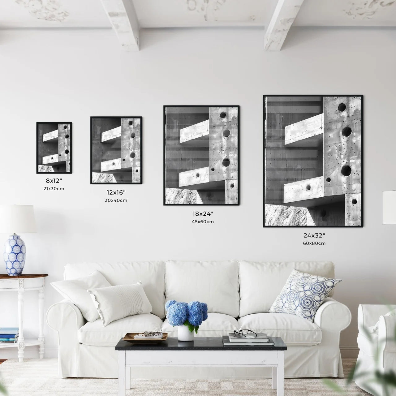 Concrete Art Brutalist Building Facade Close Up Size Chart