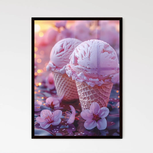 Exquisite Digital Art of Afternoon Ice Cream - Framed Art Print
