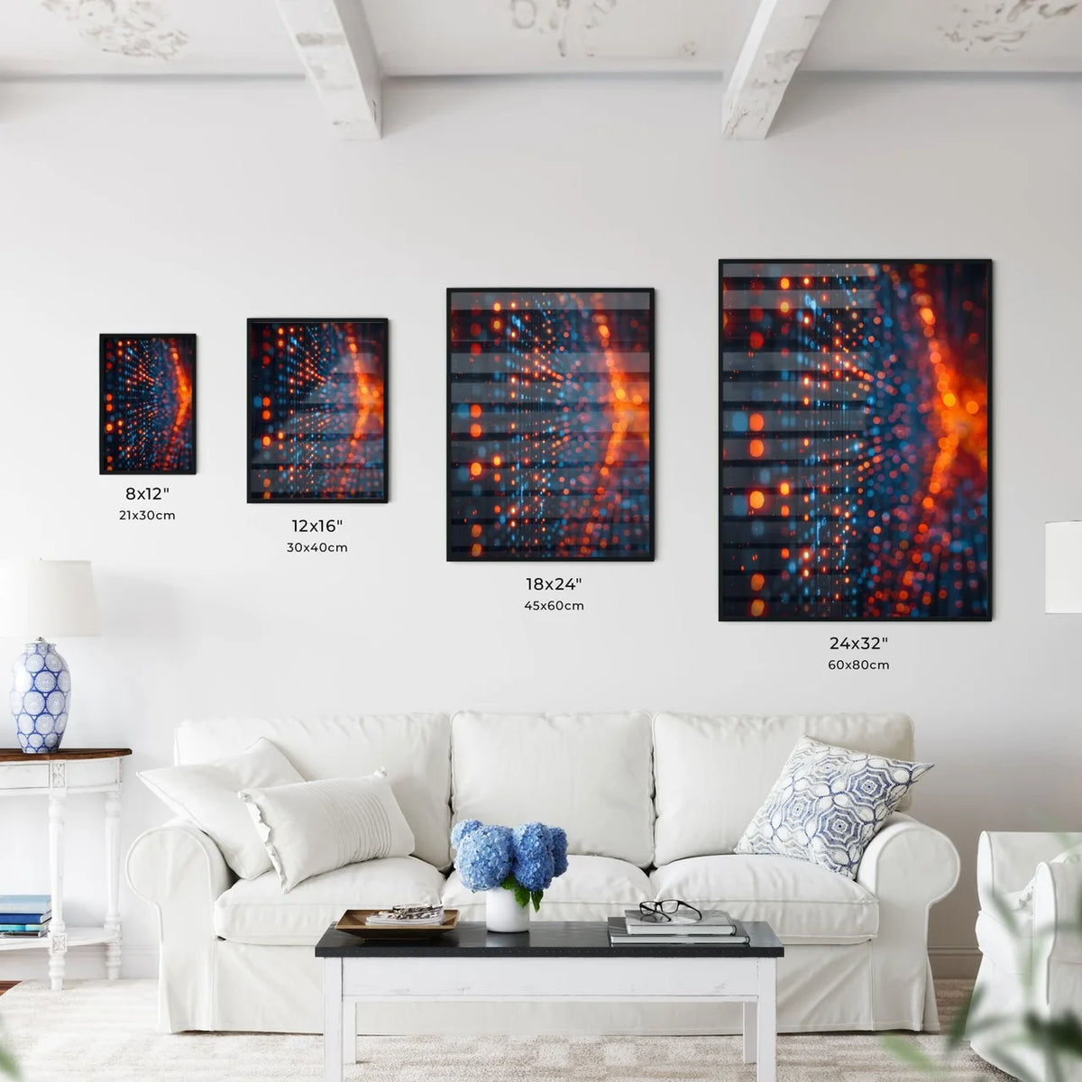 Neon Strokes AI Conceptual Art Display Data  - Kitchen Hangings