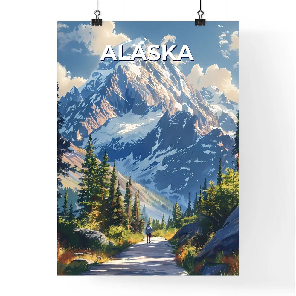 Colorful Landscape Painting of Alaskan Mount Poster