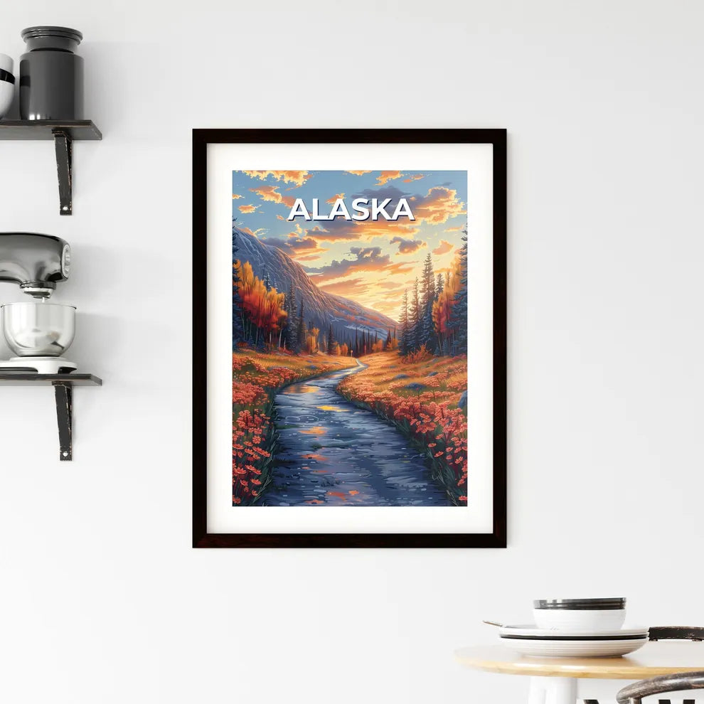 Artistic Depiction of River Flowing Through  Framed Print