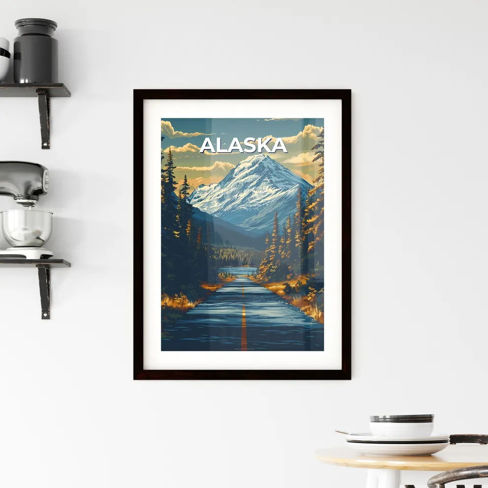 Abstract Mountain Highway Painting Framed Print