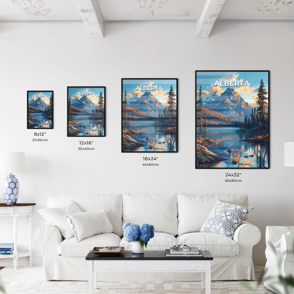 Vibrant Mountain Lake Painting - Alberta - Kitchen Hangings