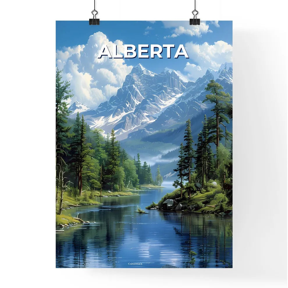River Landscape Painting Poster